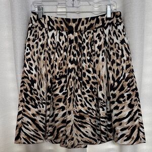 White House Black Market Leopard Print Skater Skirt